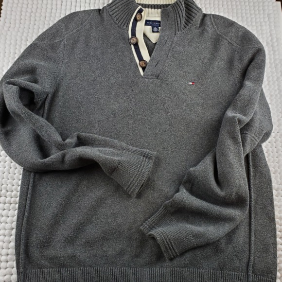 Tommy Hilfiger Other - Tommy Hilfiger Grey 1/4 zip Sweater Mens M